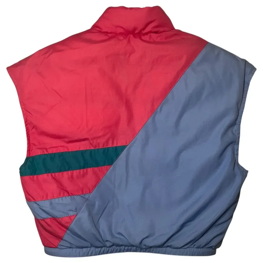 Vintage DiTrani Designs Colorblock Puffer Vest Down Fill Made in Canada Sz 8